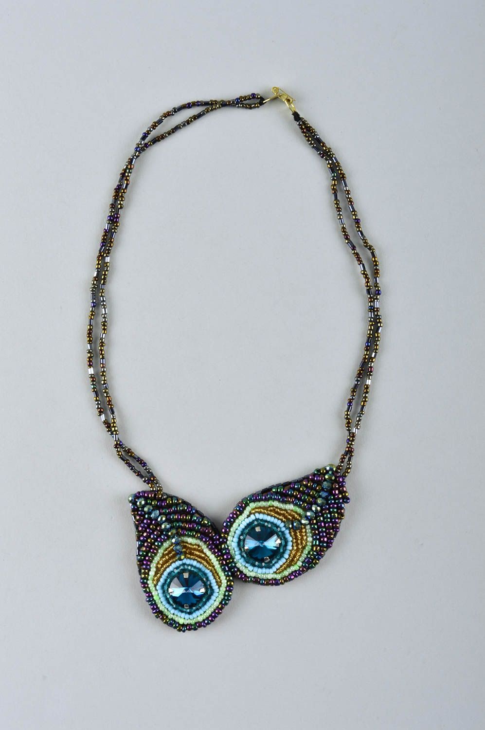 Handmade Damen Collier mit Strass Modeschmuck Halskette Accessoire für Frauen foto 2