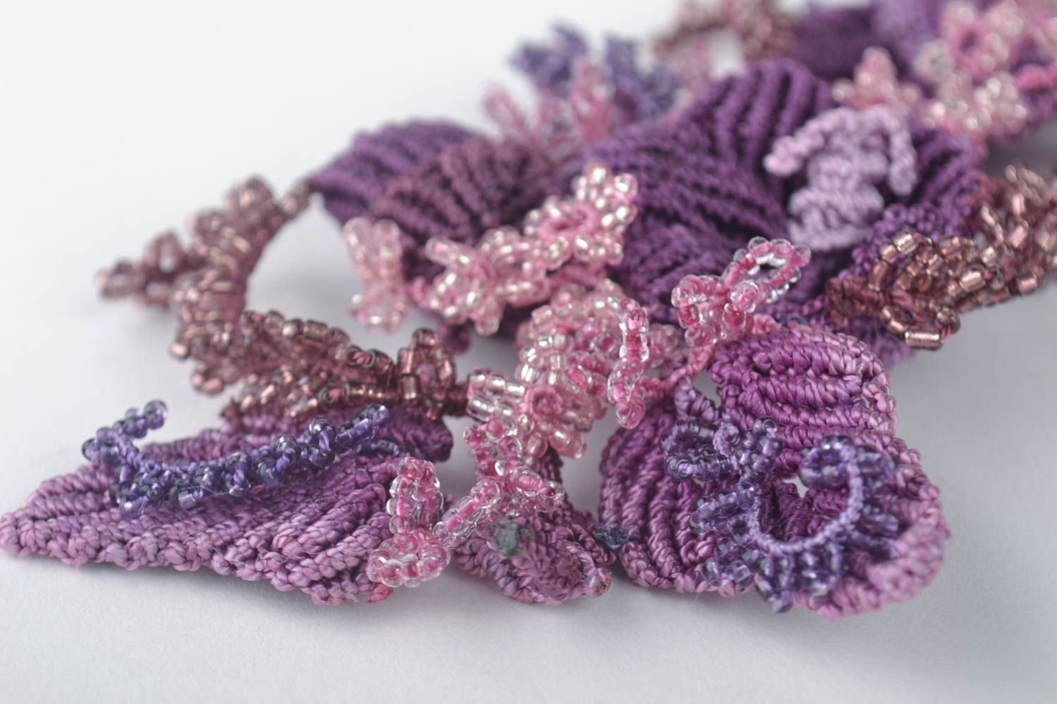 Beautiful handmade textile necklace woven bead necklace beautiful jewellery photo 3