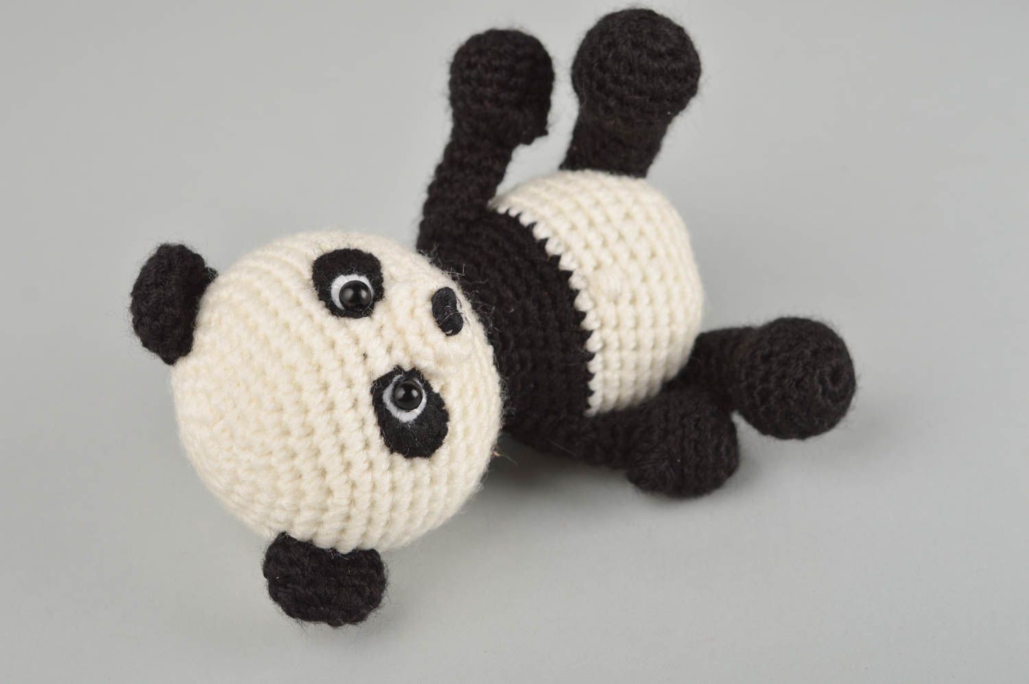 Handmade crocheted toy baby soft toy crocheted panda toy design crocheted toy   photo 5