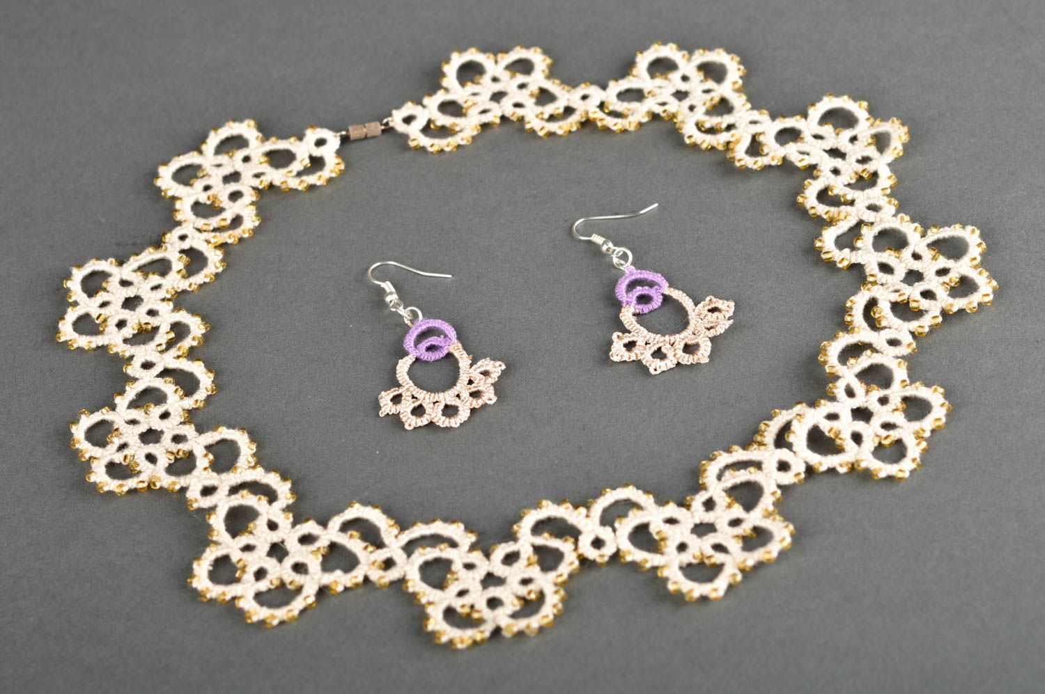 Handmade jewelry set stylish earrings designer necklace cool earrings  photo 3