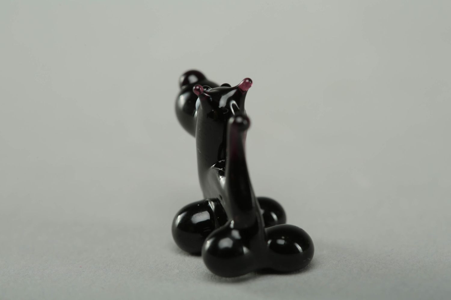 Schwarze Figurine Hund Lampwork foto 3