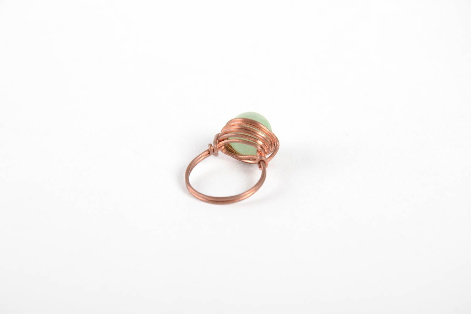 Стильное кольцо ручная работа украшение в технике wire wrap медное кольцо фото 4