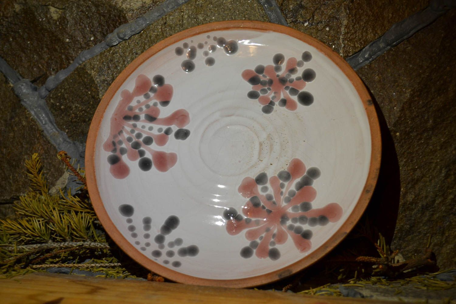 Экологически чистая посуда ручной работы столовая тарелка керамическая посуда фото 1