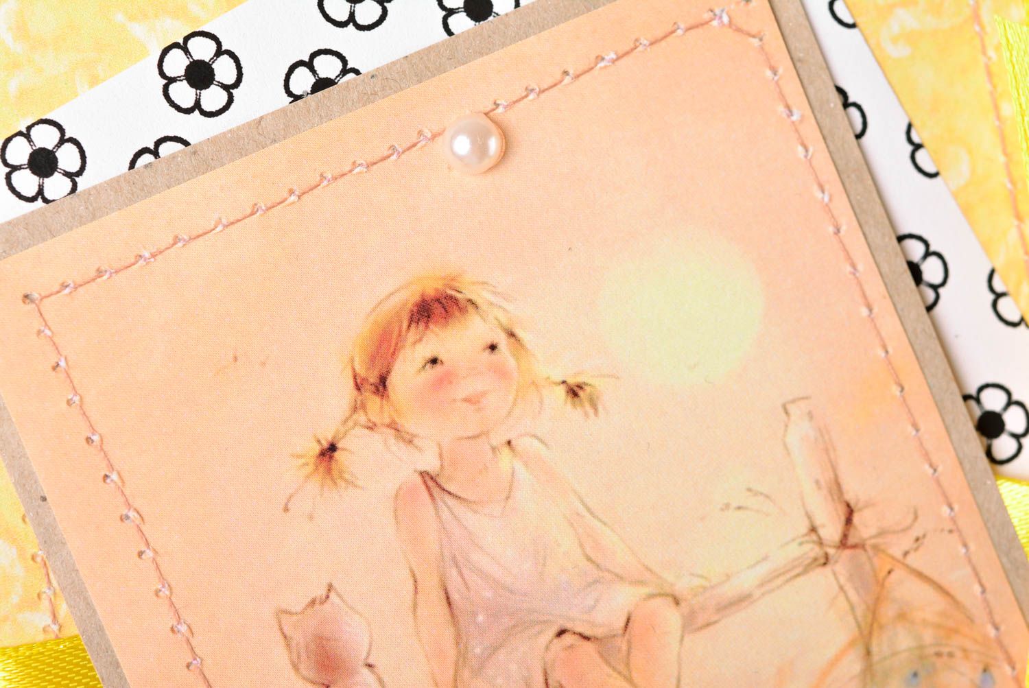 Handmade Scrapbook Karte schöne Grusskarte Mädchen Grußkarte Designer originell foto 4