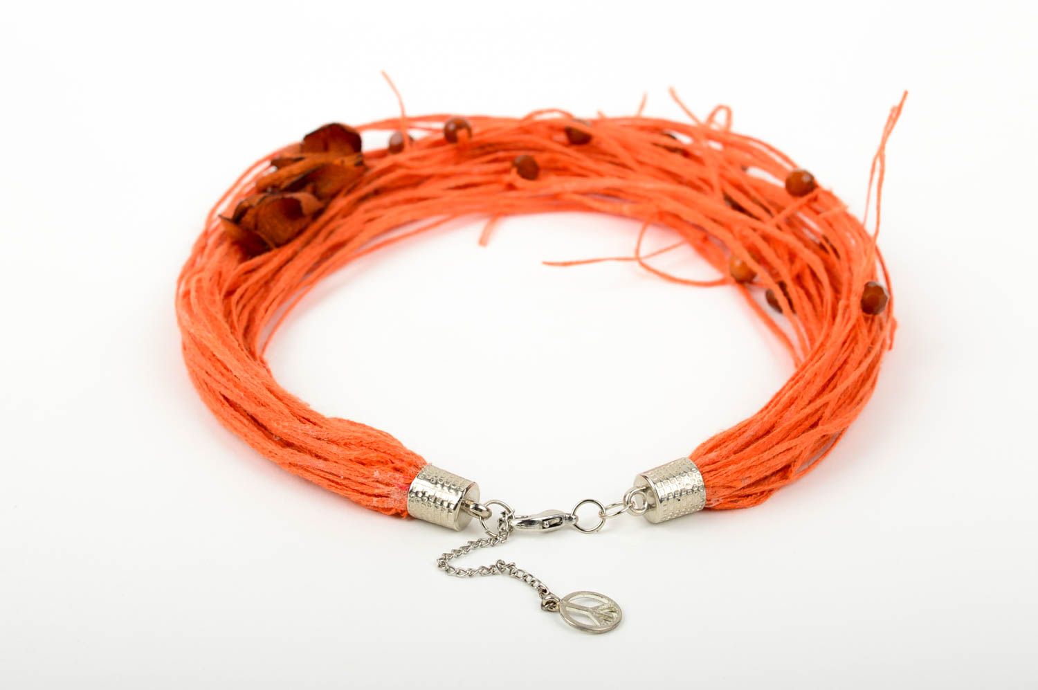 Handmade orange necklace stylish beautiful necklace cute designer jewelry photo 4
