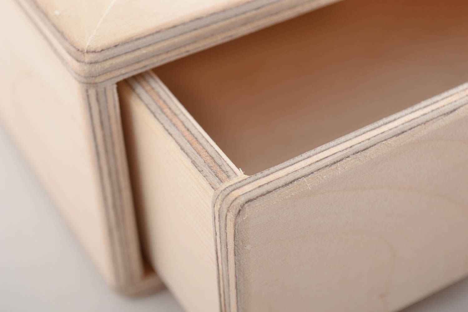 Boîte tiroir en bois brut clair faite main à décorer et peindre soi-même photo 3