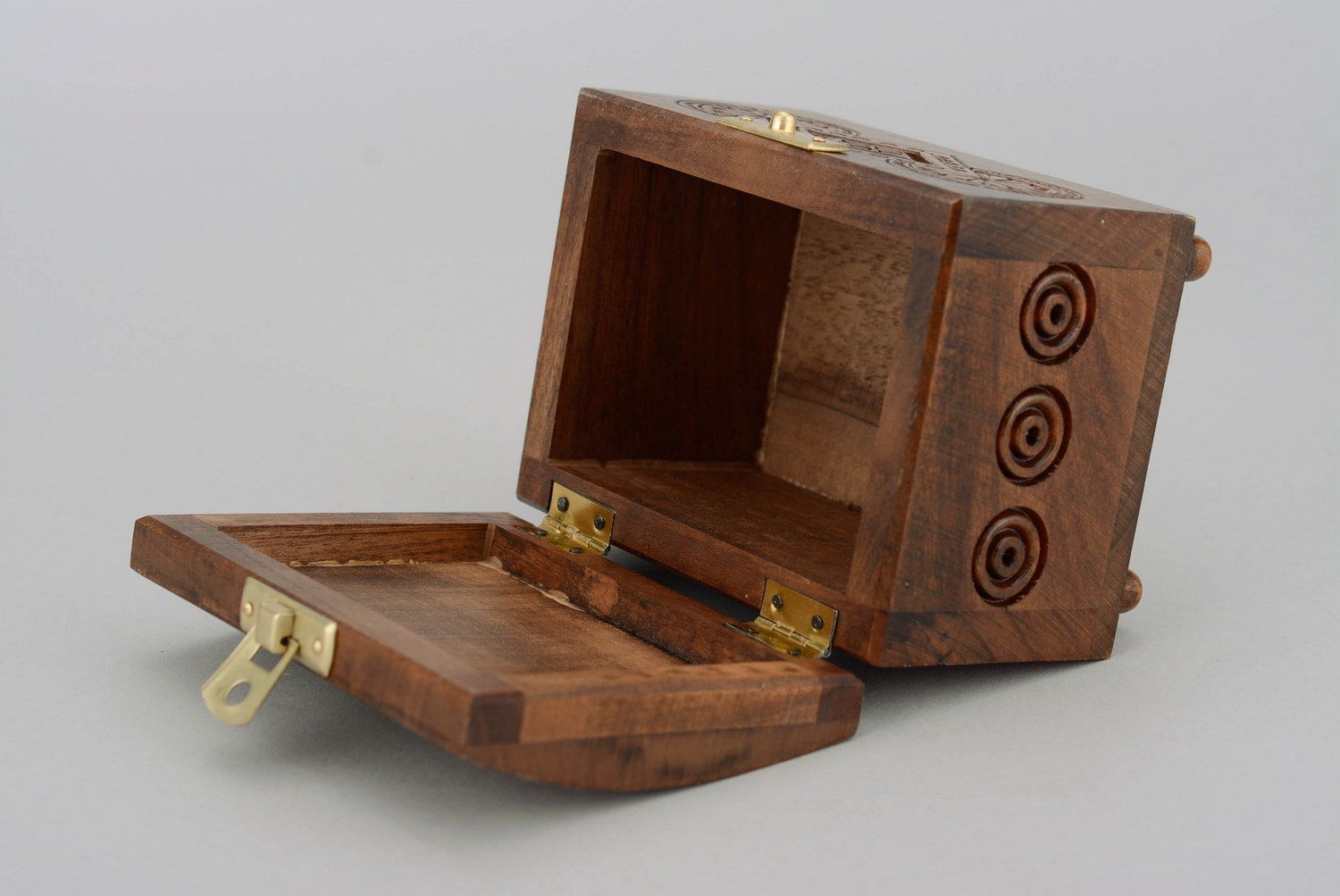 Boîte à bijoux en bois sculptée faite main photo 4
