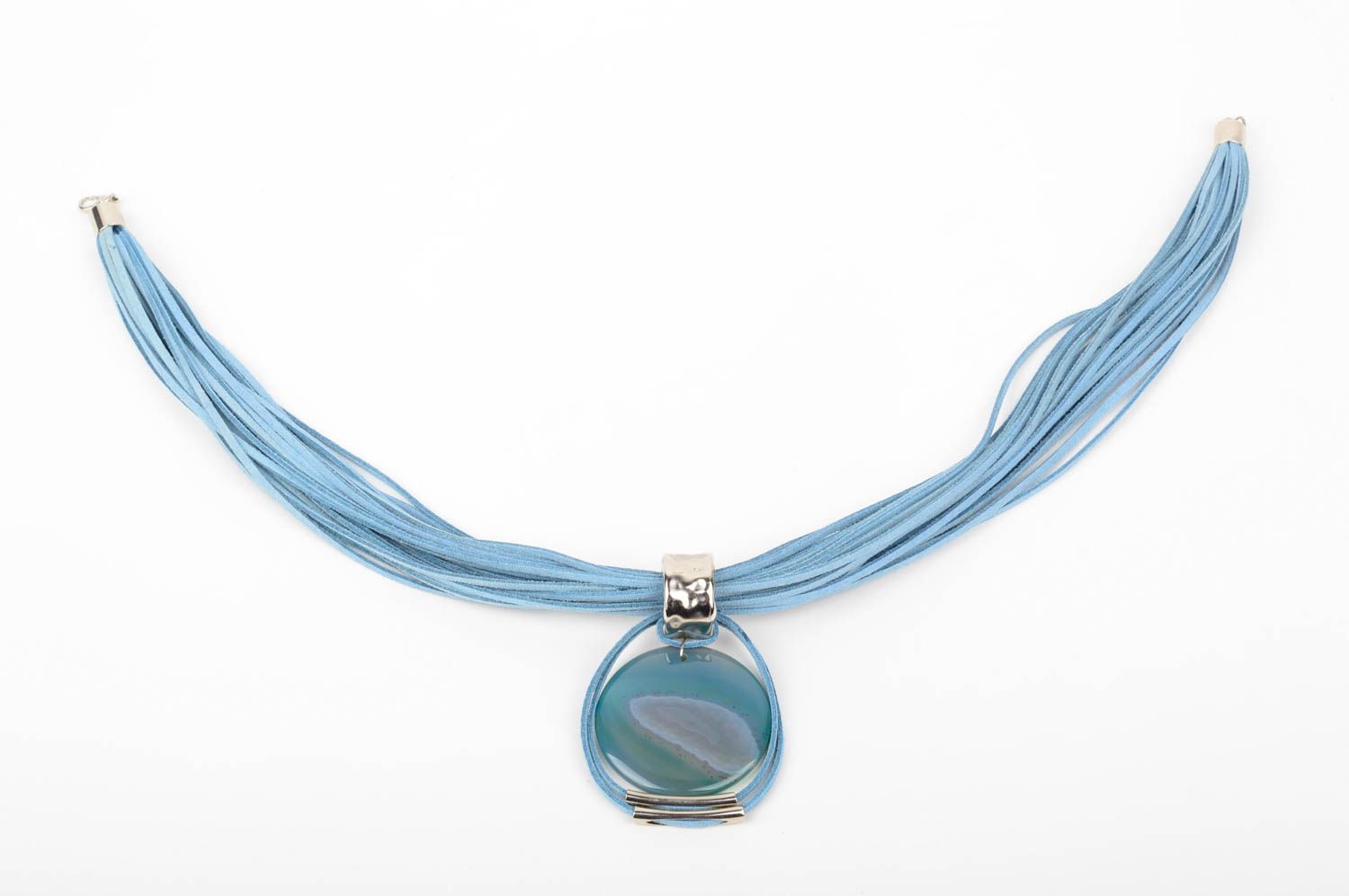 Anhänger Schmuck handgemachter Schmuck Halskette Damen Geschenk Ideen in Blau  foto 5