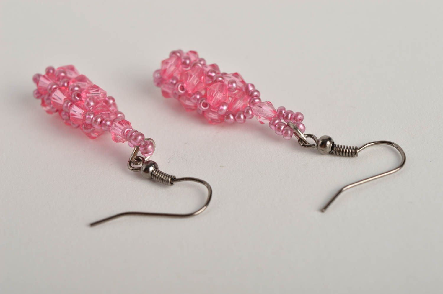 Damen Ohrringe handgefertigt Designer Schmuck Accessoires für Frauen rosa foto 3