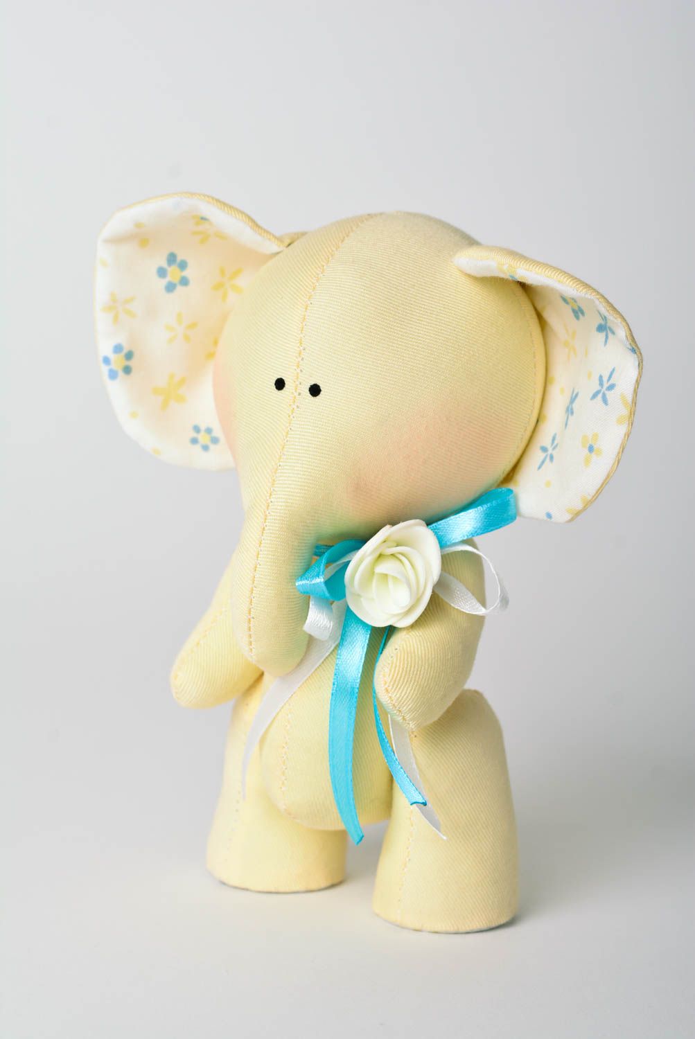 Juguete artesanal decoración para interior muñeco de peluche elefante adorable foto 5