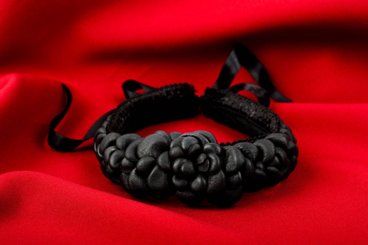Handmade jewelry transformer stylish black belt cute headband leather necklace photo 1