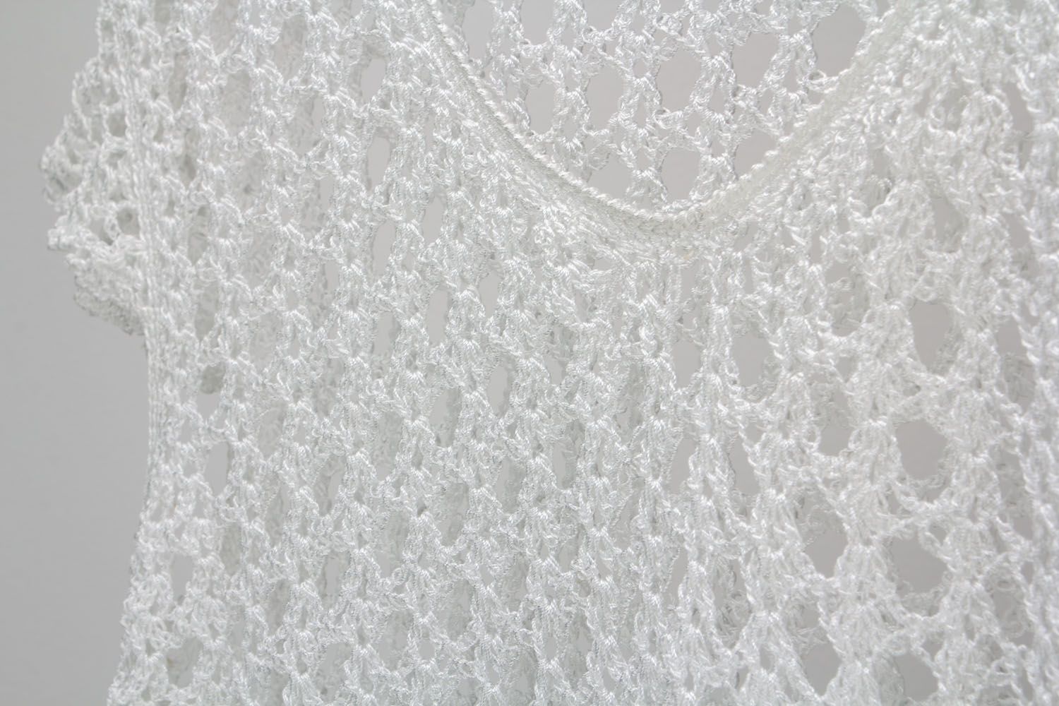 Robe d'été blanche tricotée main photo 4