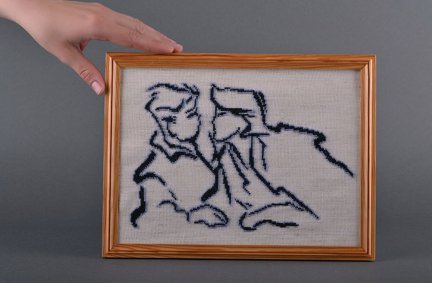 Embroidered painting Lovers photo 1
