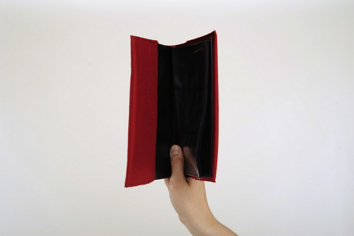 Bright red business cards holder photo 3