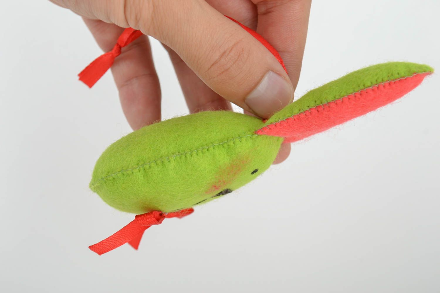 Декоративная игрушка заяц из фетра с петелькой мягкий ручной работы подвеска фото 2