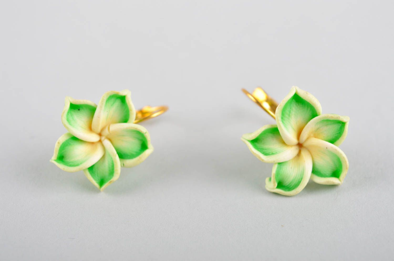 Polymer Schmuck handgemachte Ohrringe Blume eleganter Juwelier Modeschmuck foto 3