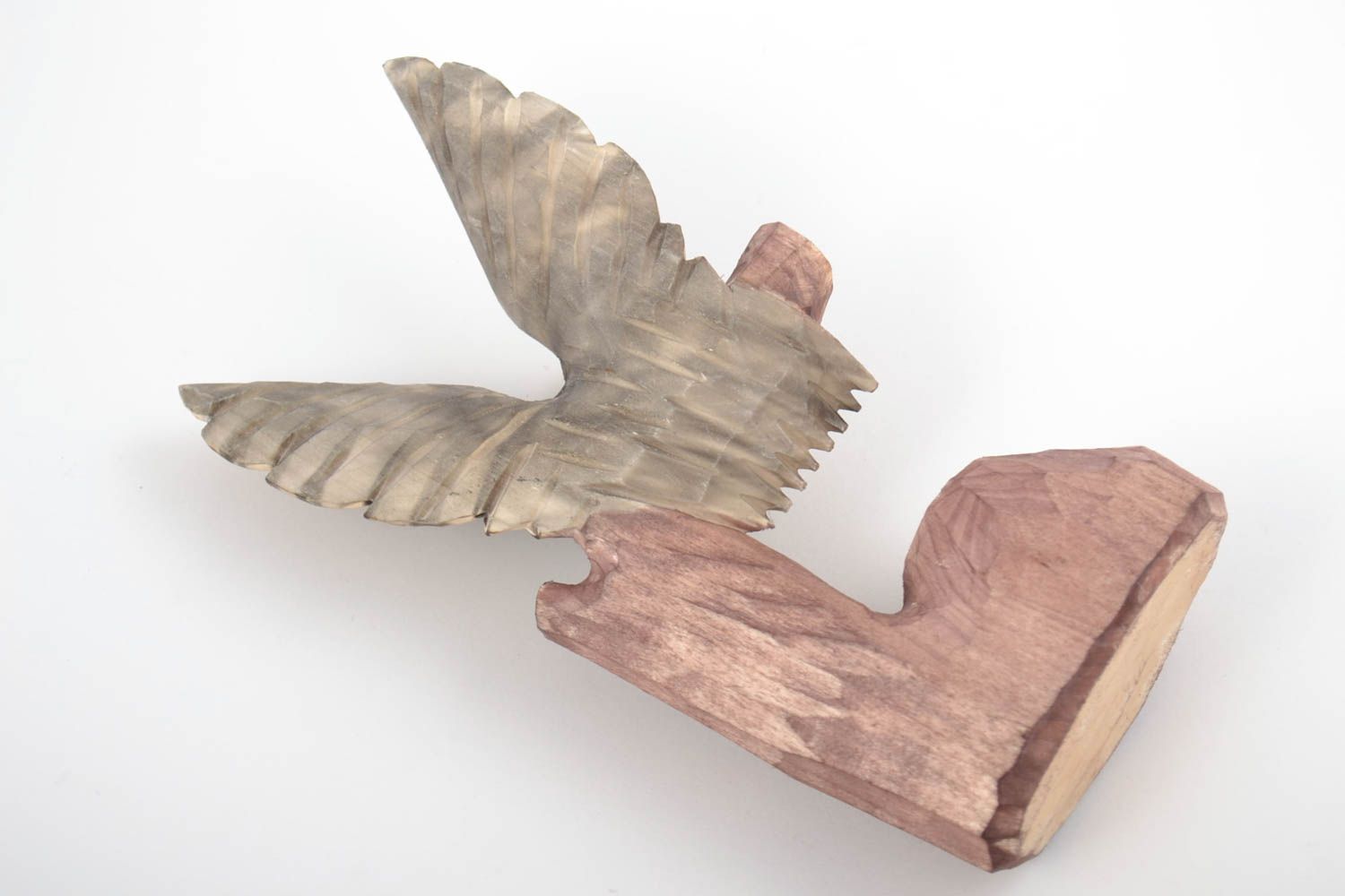 Figura de madera en soporte artesanal bonita águila original foto 5