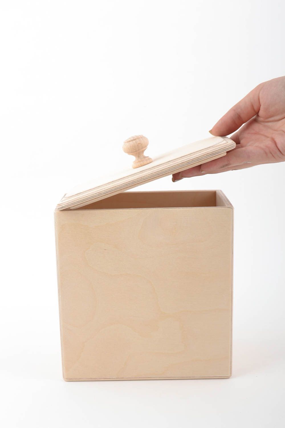 Beautiful handmade plywood blank box with lid for coffee DIY photo 5