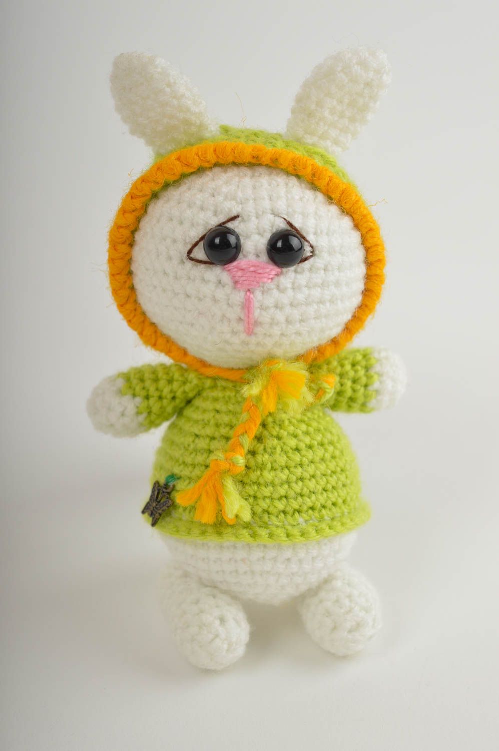 Jouet lapin tricoté Peluche faite main en fils acryliques Cadeau pour enfant photo 2