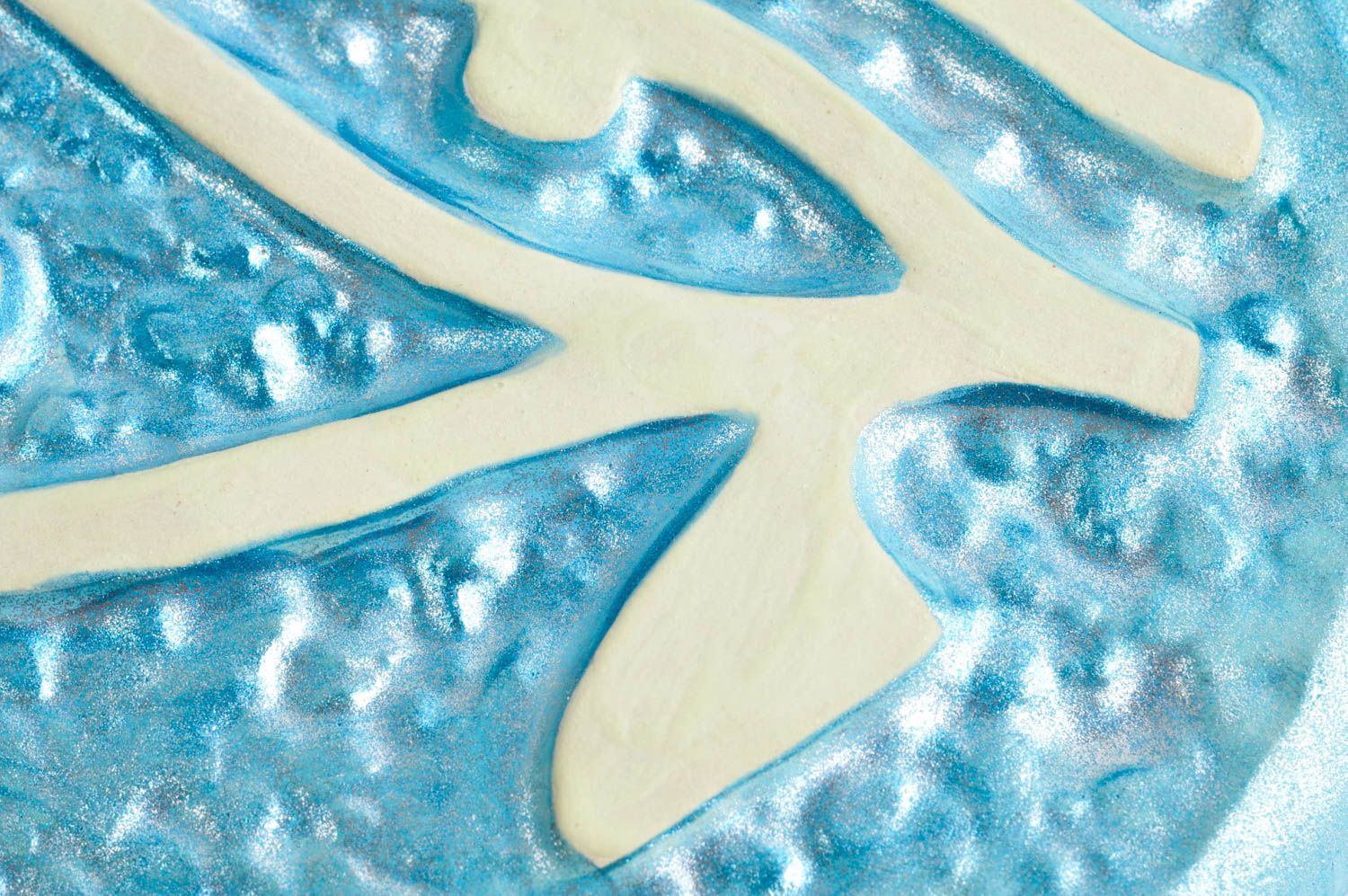 Декоративное панно на стену хэнд мэйд круглое панно предмет интерьера голубой фото 9