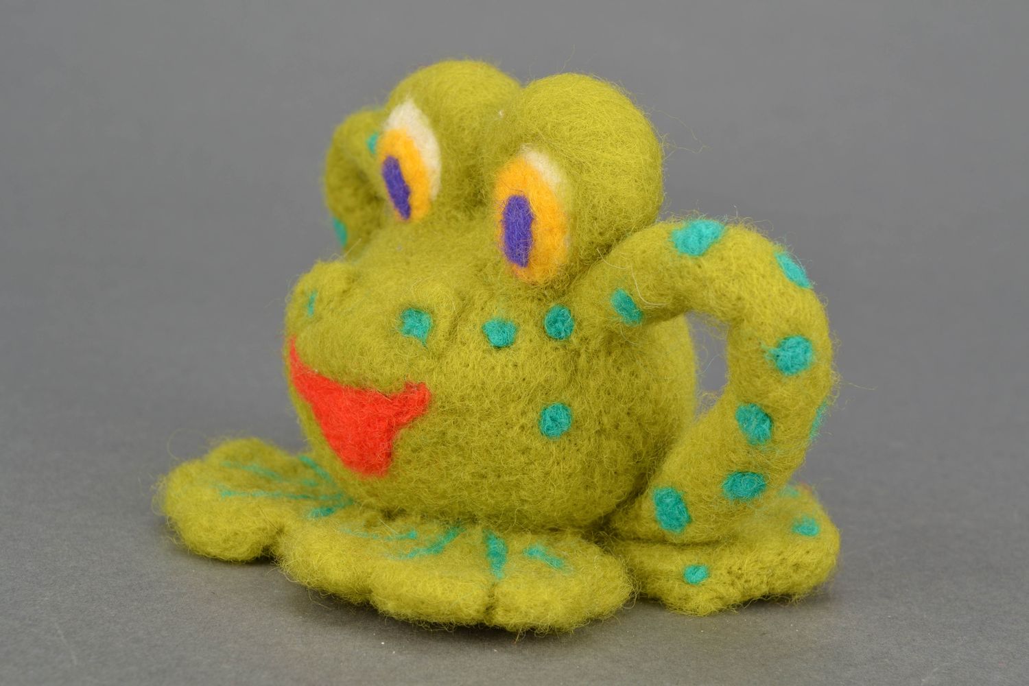 Handmade felt toy Frog photo 1