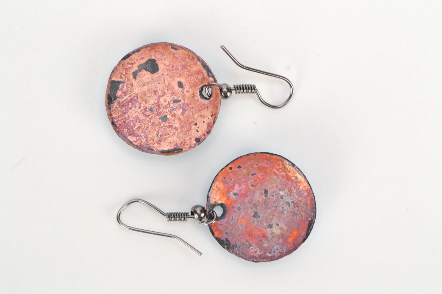 Copper earrings with fish photo 3