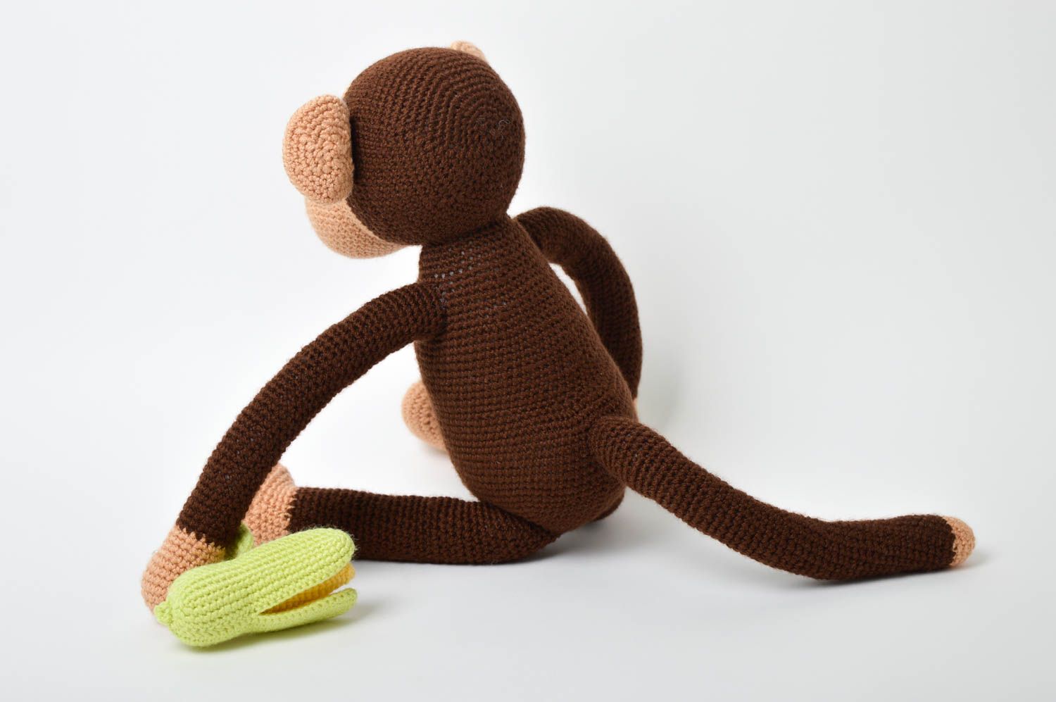 Детская игрушка ручной работы игрушка животное вязаная игрушка обезьянка  фото 4