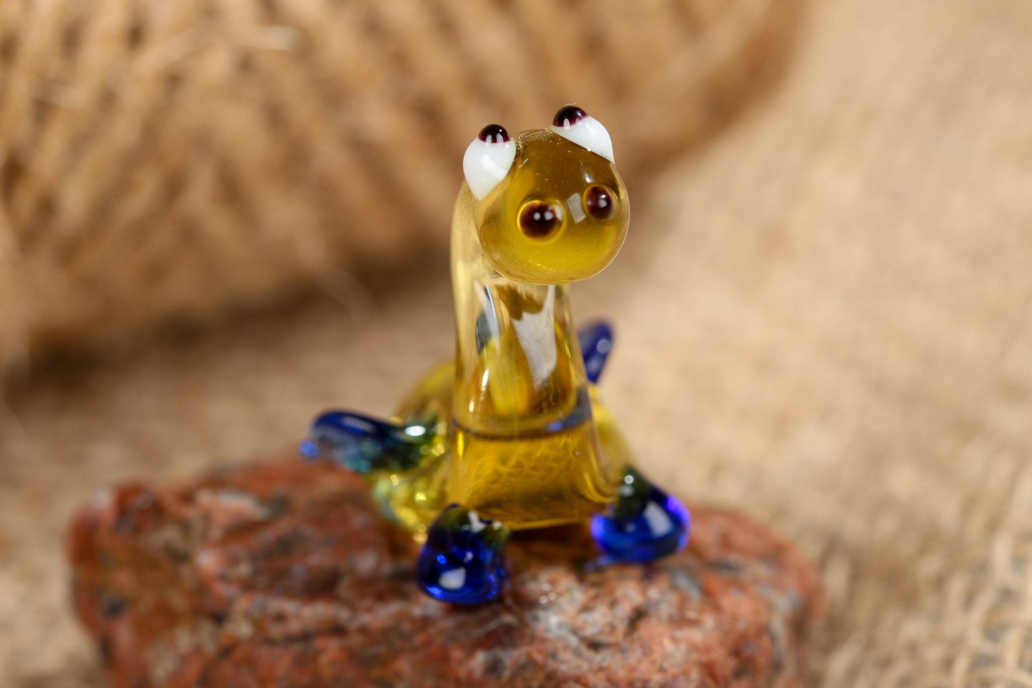 Miniature lampwork glass statuette of dragon photo 4