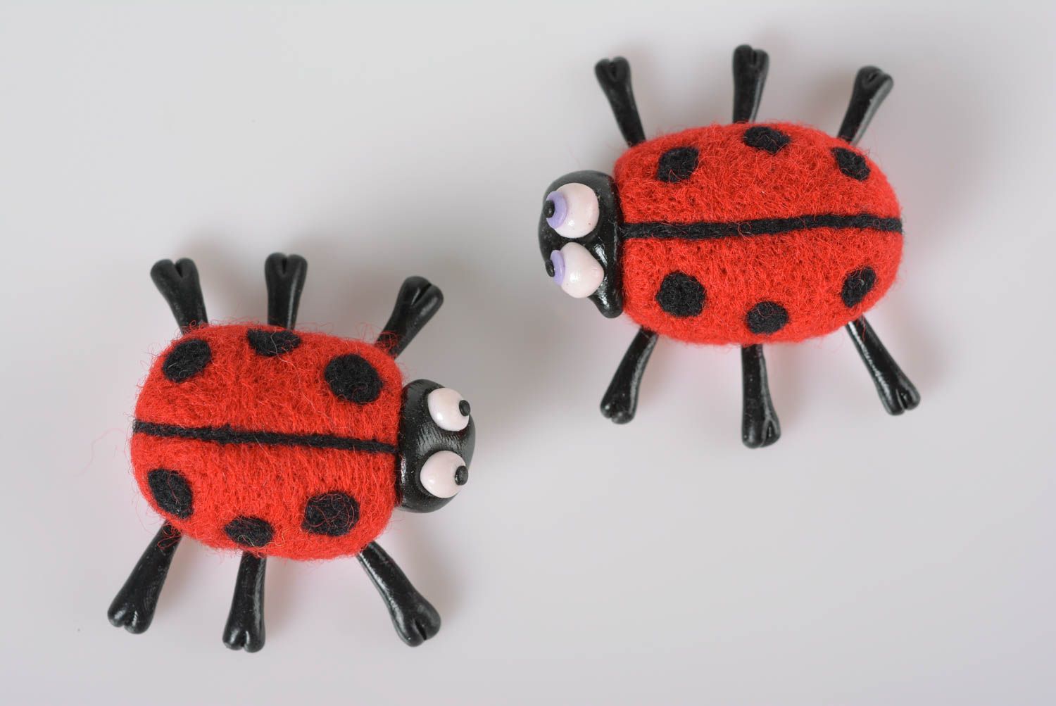 Handmade plastic figurines stylish ladybugs statuette interior toys decor photo 4