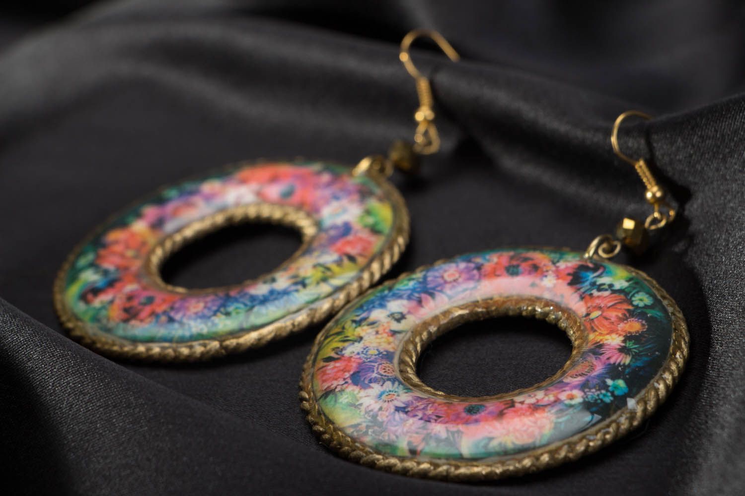 Earrings made of polymer clay Painting photo 2
