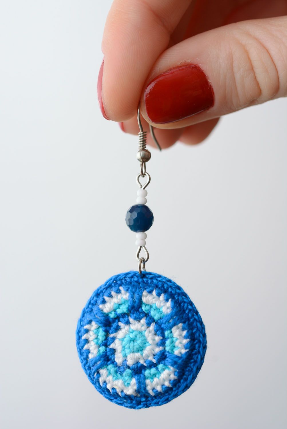 Stylish crochet earrings photo 5