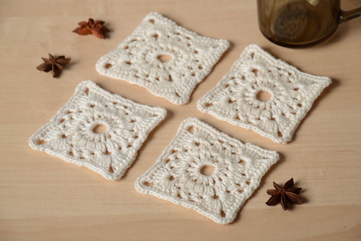 Unusual handmade hot pads decorative coaster crochet ideas kitchen design photo 1