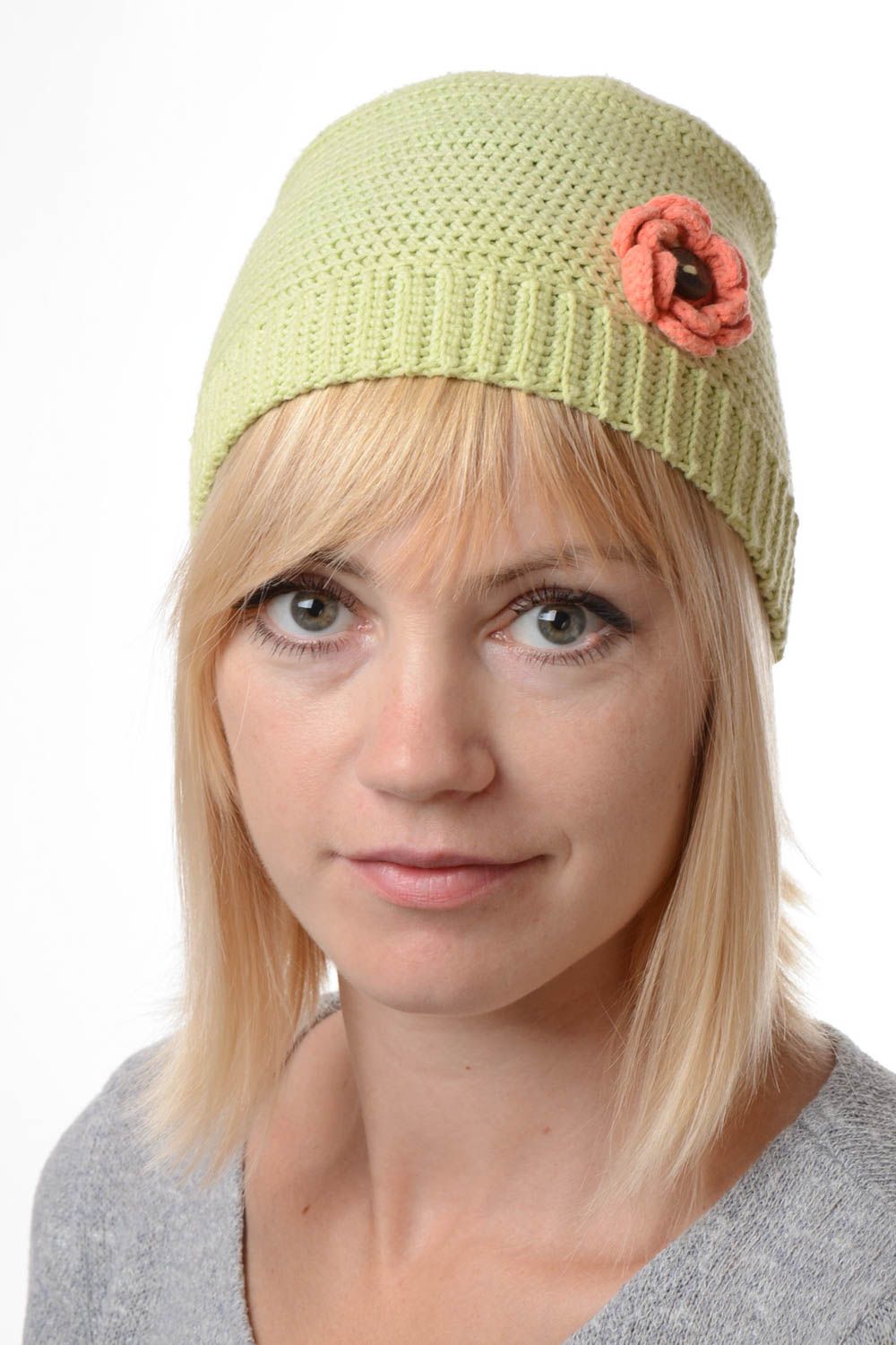 Mützen Damen handmade Mütze grün Mode Accessoires originelle Geschenke  foto 1