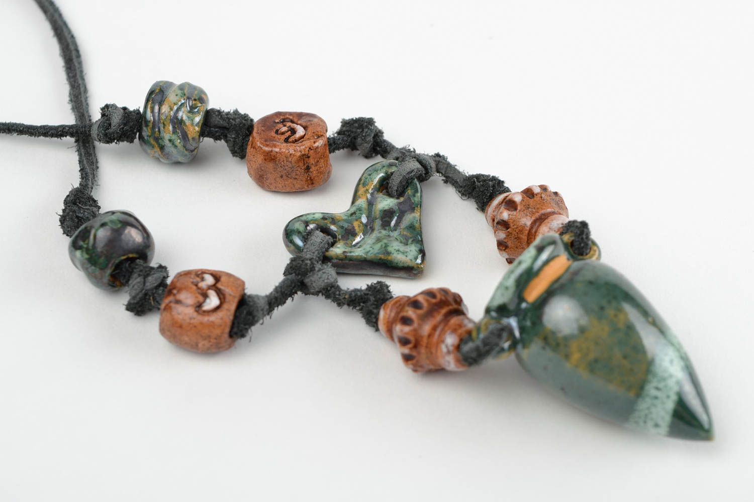 Handmade pendant aroma pendant designer jewelry ceramic accessory unusual gift  photo 4