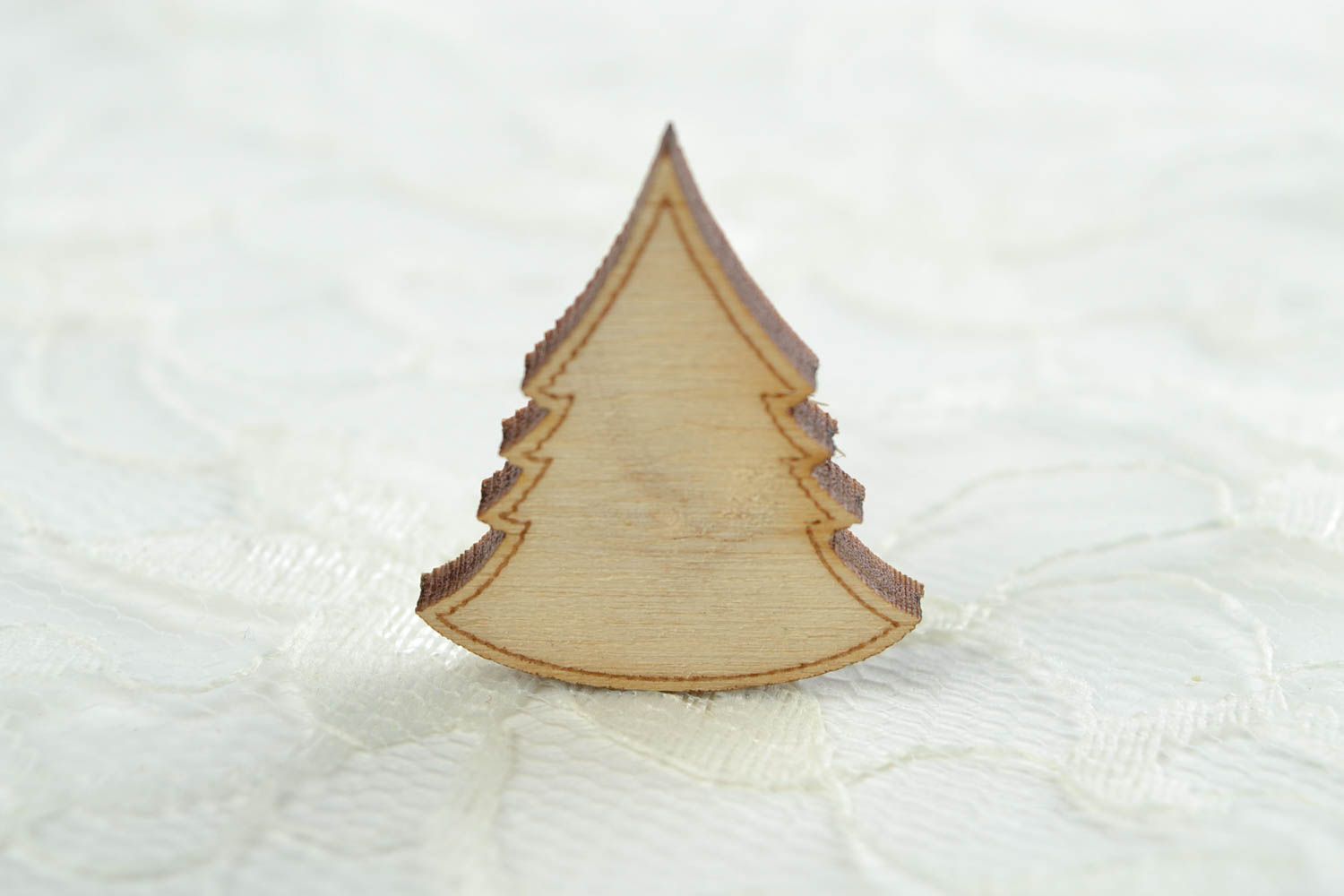 Handgemachte Figur zum Bemalen kleiner Tannenbaum Miniatur Figur Holz Rohling foto 1