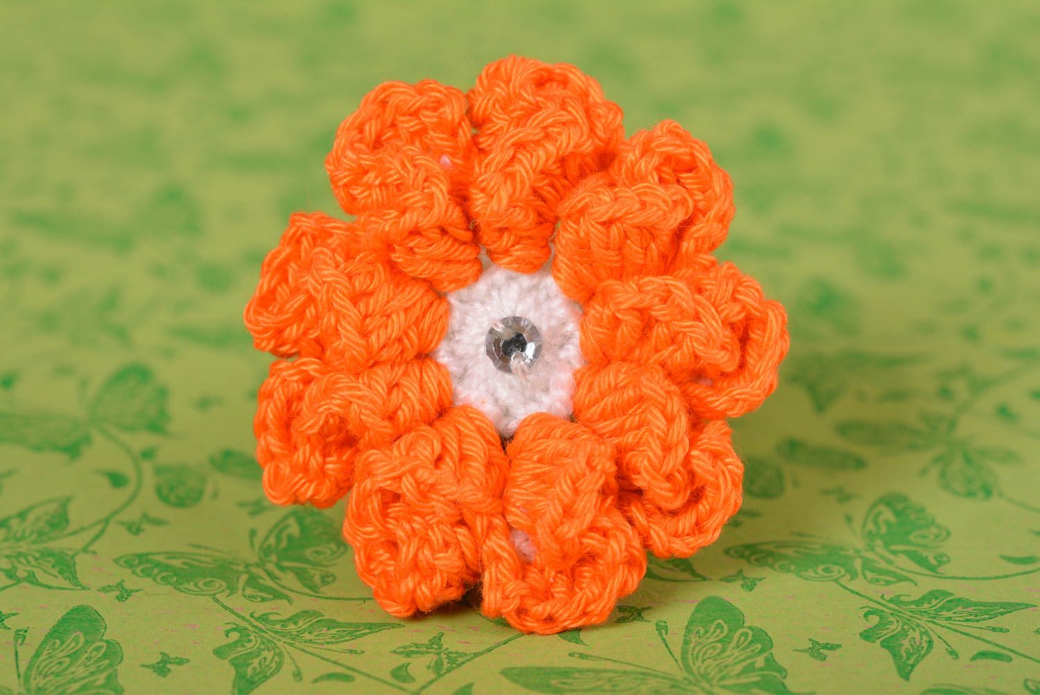 Handmade crocheted scrunchy hair accessories flower barrette for women photo 1