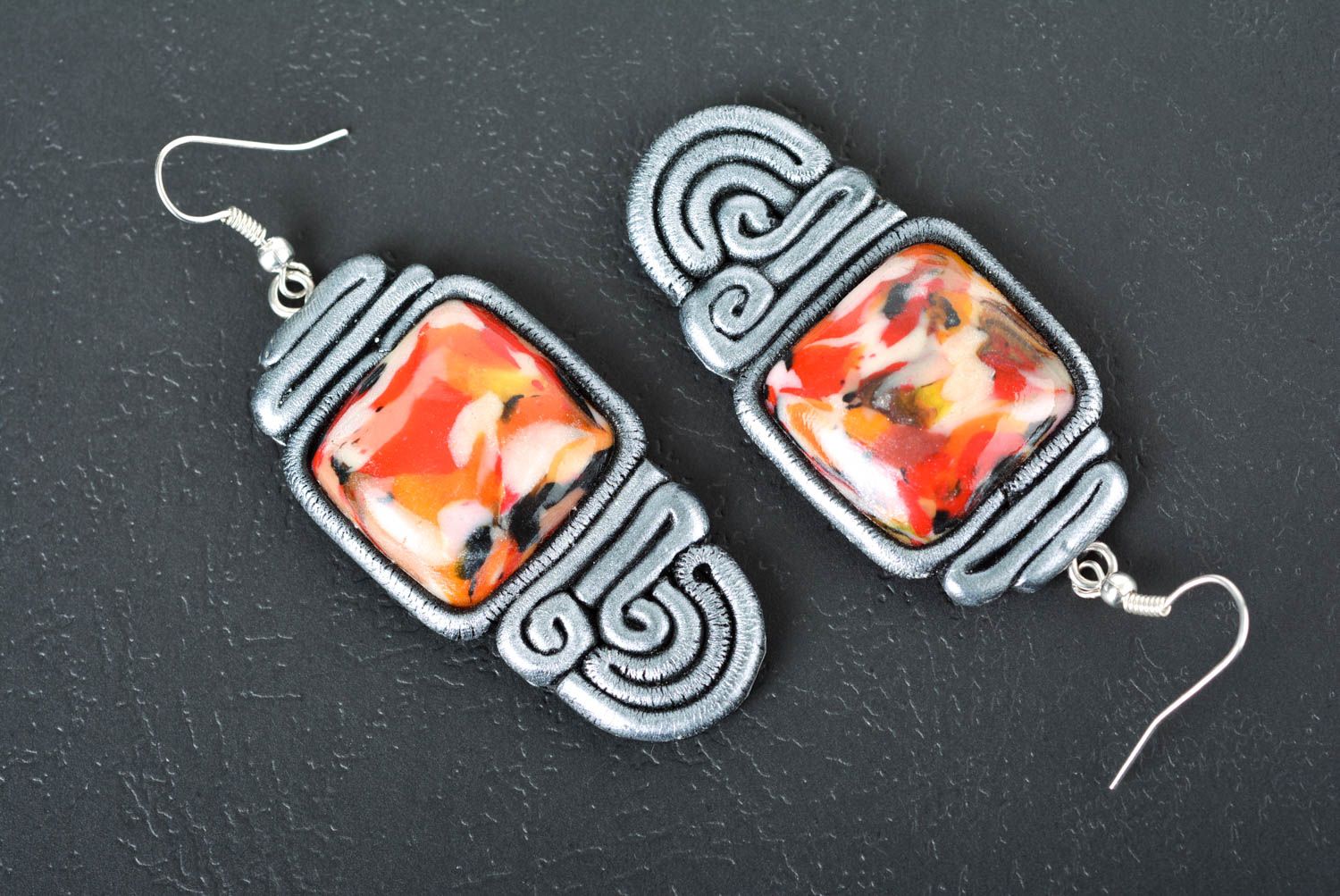 Handmade earrings polymer clay earrings stylish accessories fashion jewelry photo 2