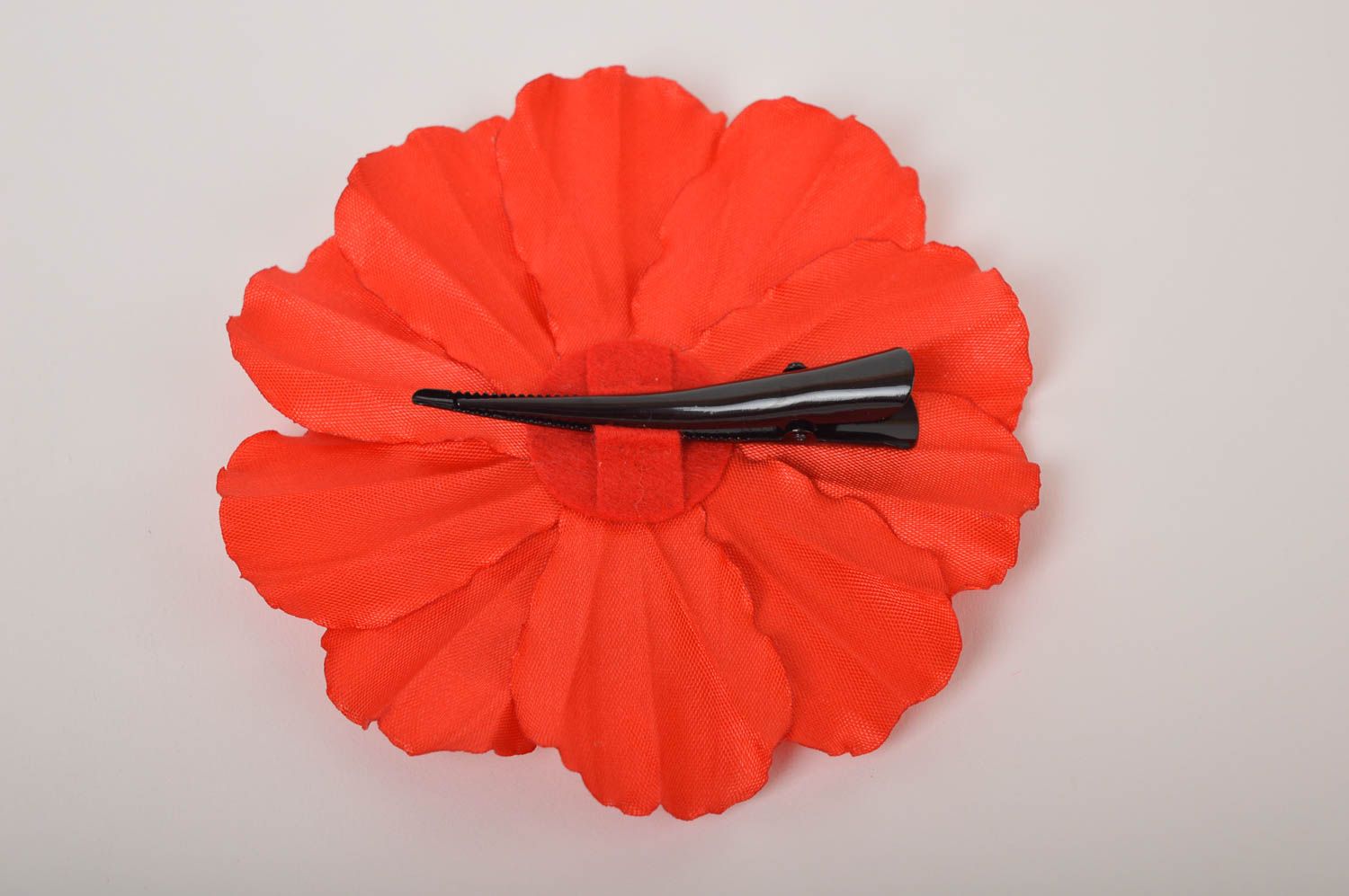 Handmade Haarspange Blume Damen Modeschmuck Accessoire für Haare rot originell foto 3