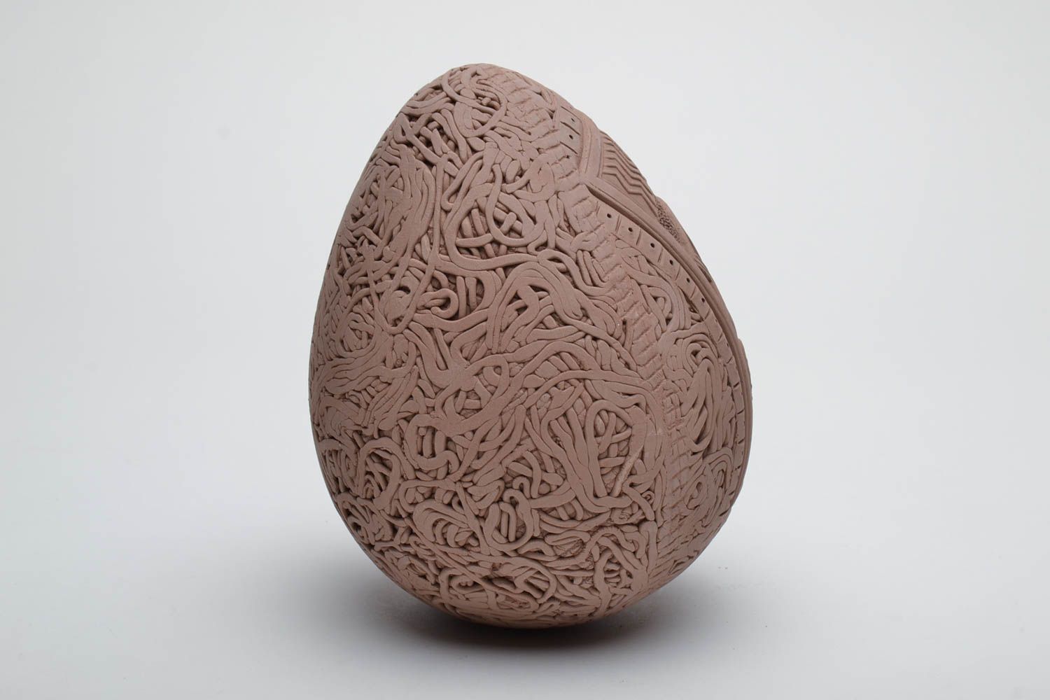 Handmade painted clay egg photo 3