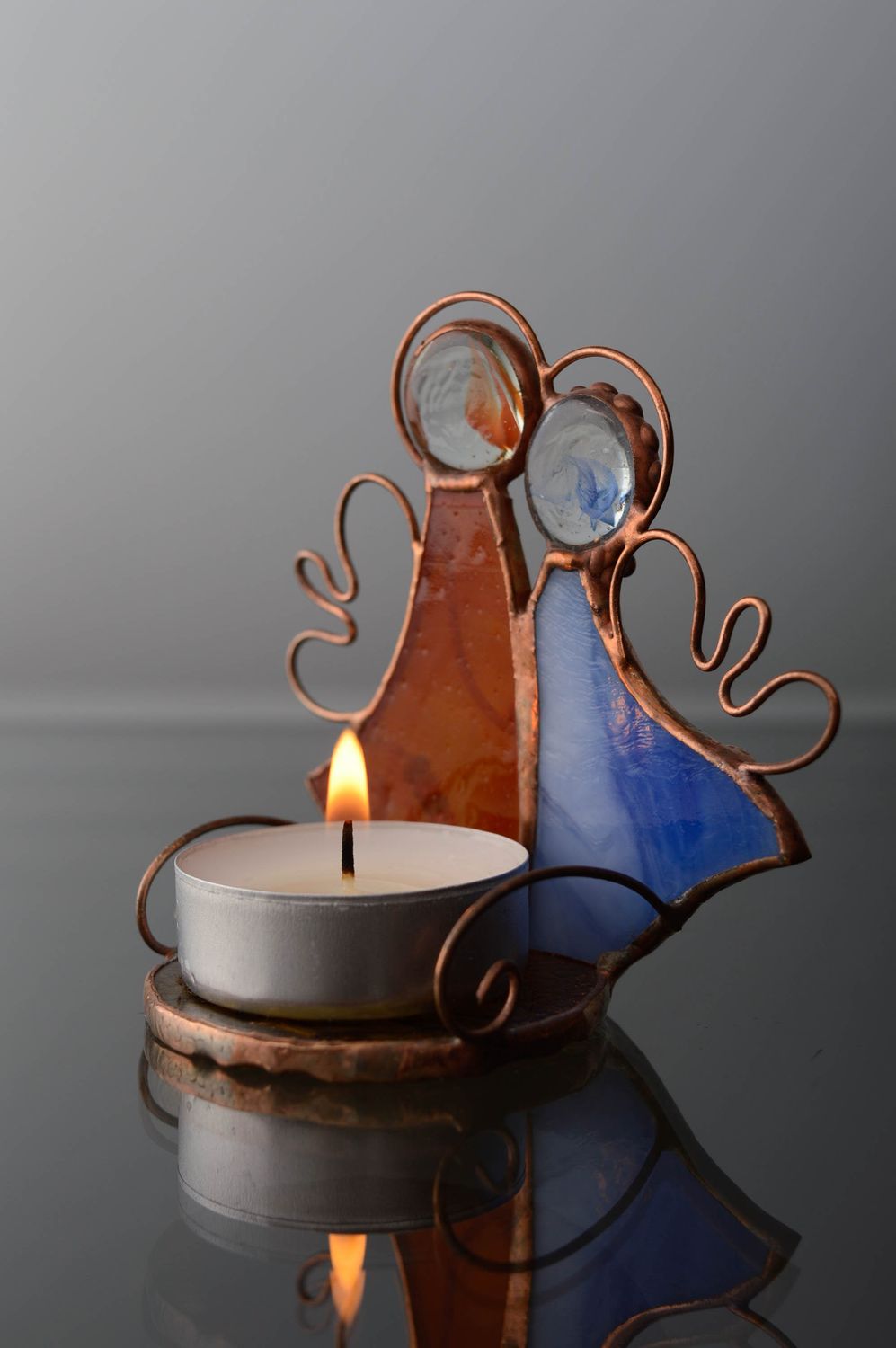 Stained glass candlestick Love photo 3