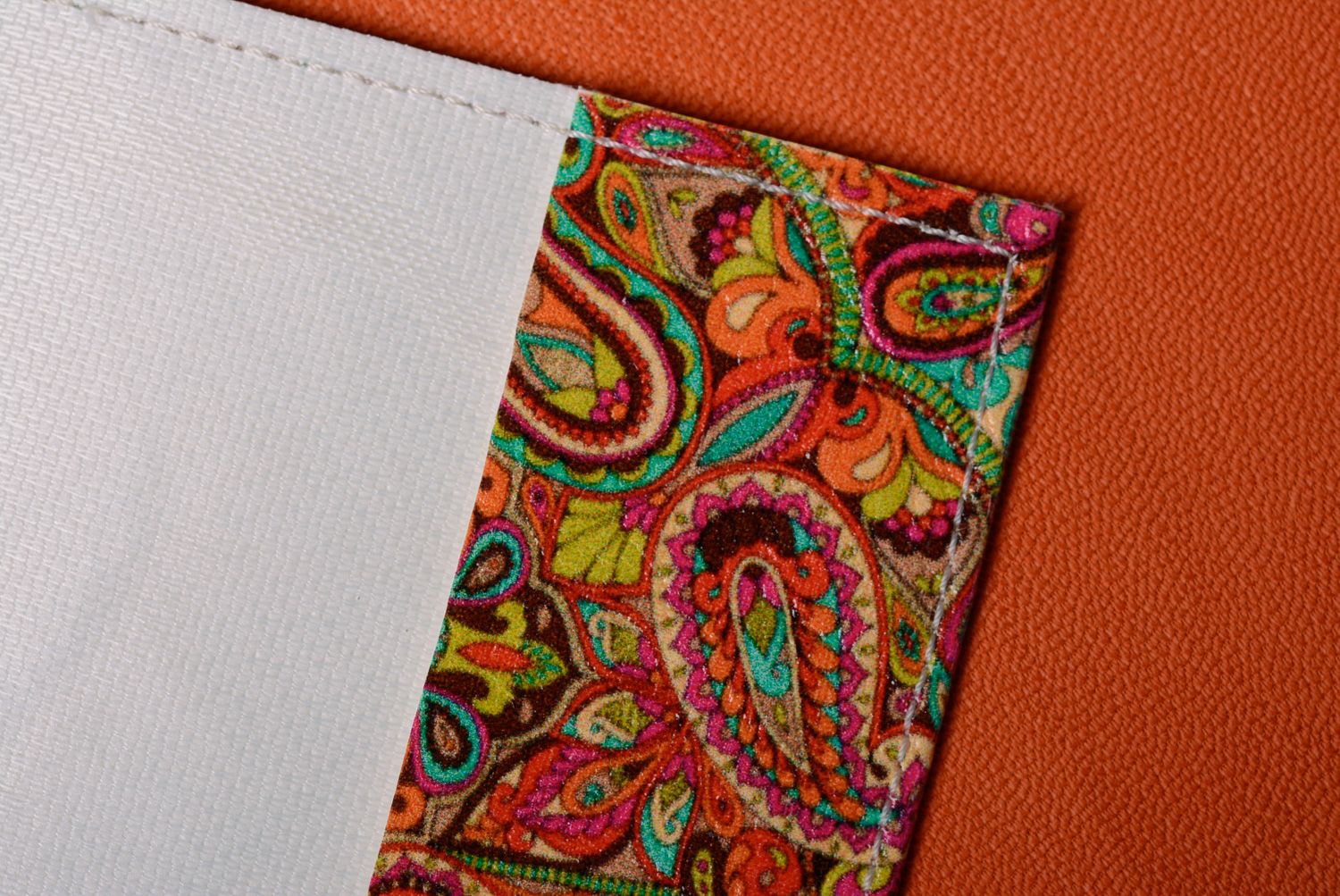 Protège-passeport en cuir artificiel multicolore à motif indien fait main photo 5