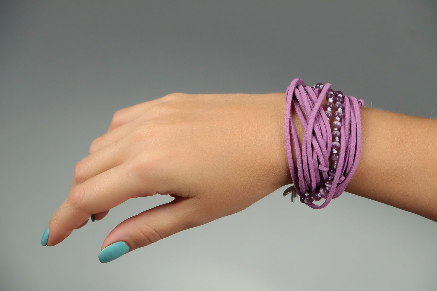 Suede bracelet Lavender photo 4