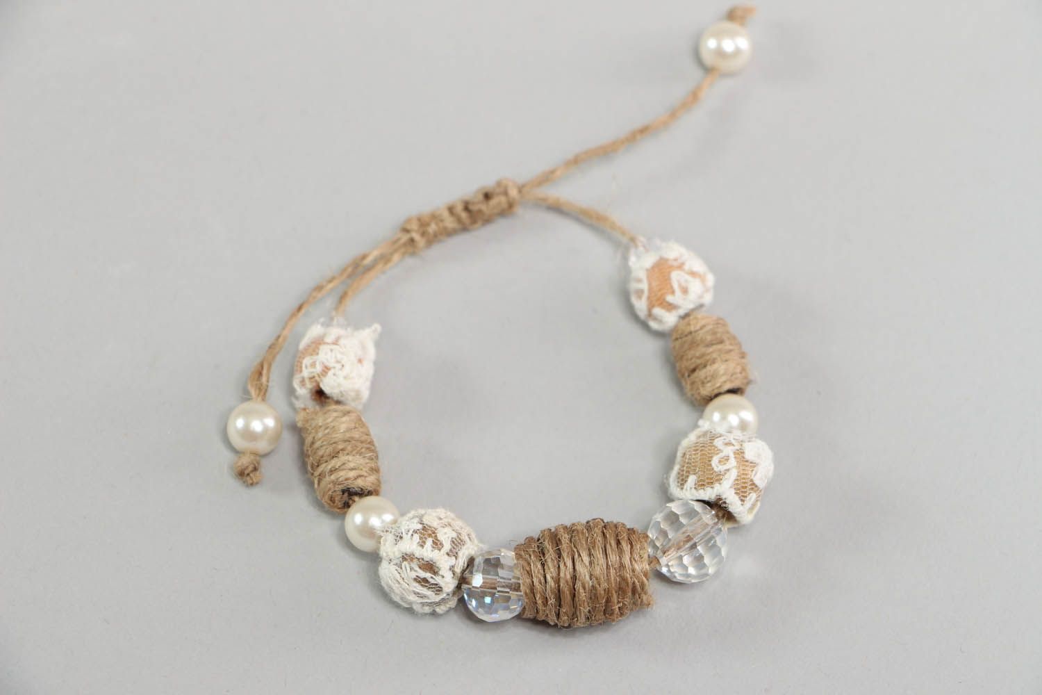 Bracelet en perles de bois fait main Bohème photo 2