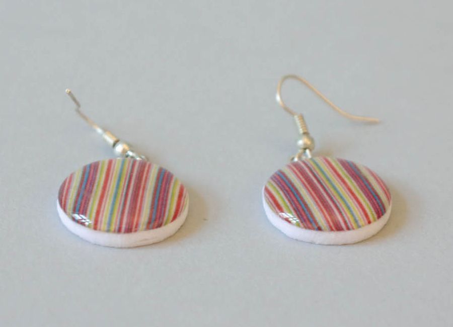 Polymer clay and epoxy resin earrings  photo 2