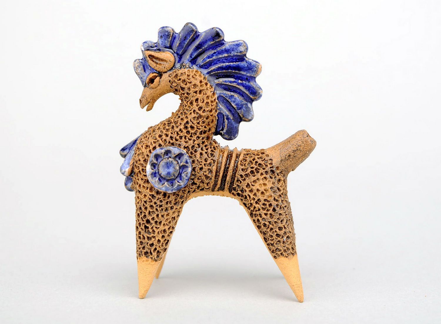 Свистулька-лошадка глиняная фото 1