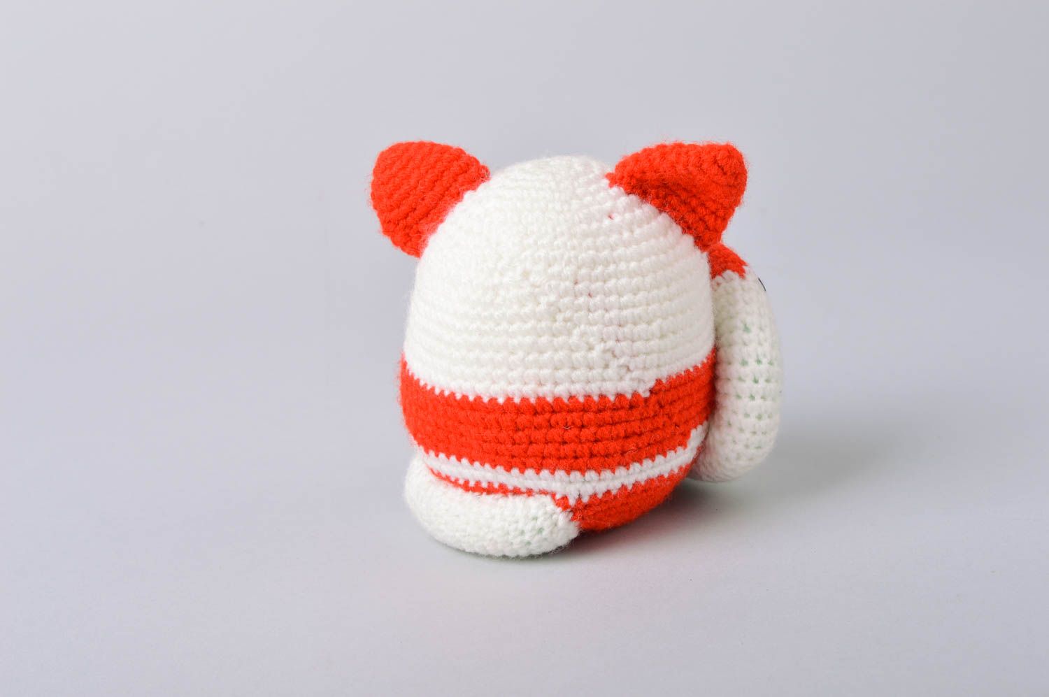 Soft crocheted handmade designer beautiful cute toy cat for kids photo 4