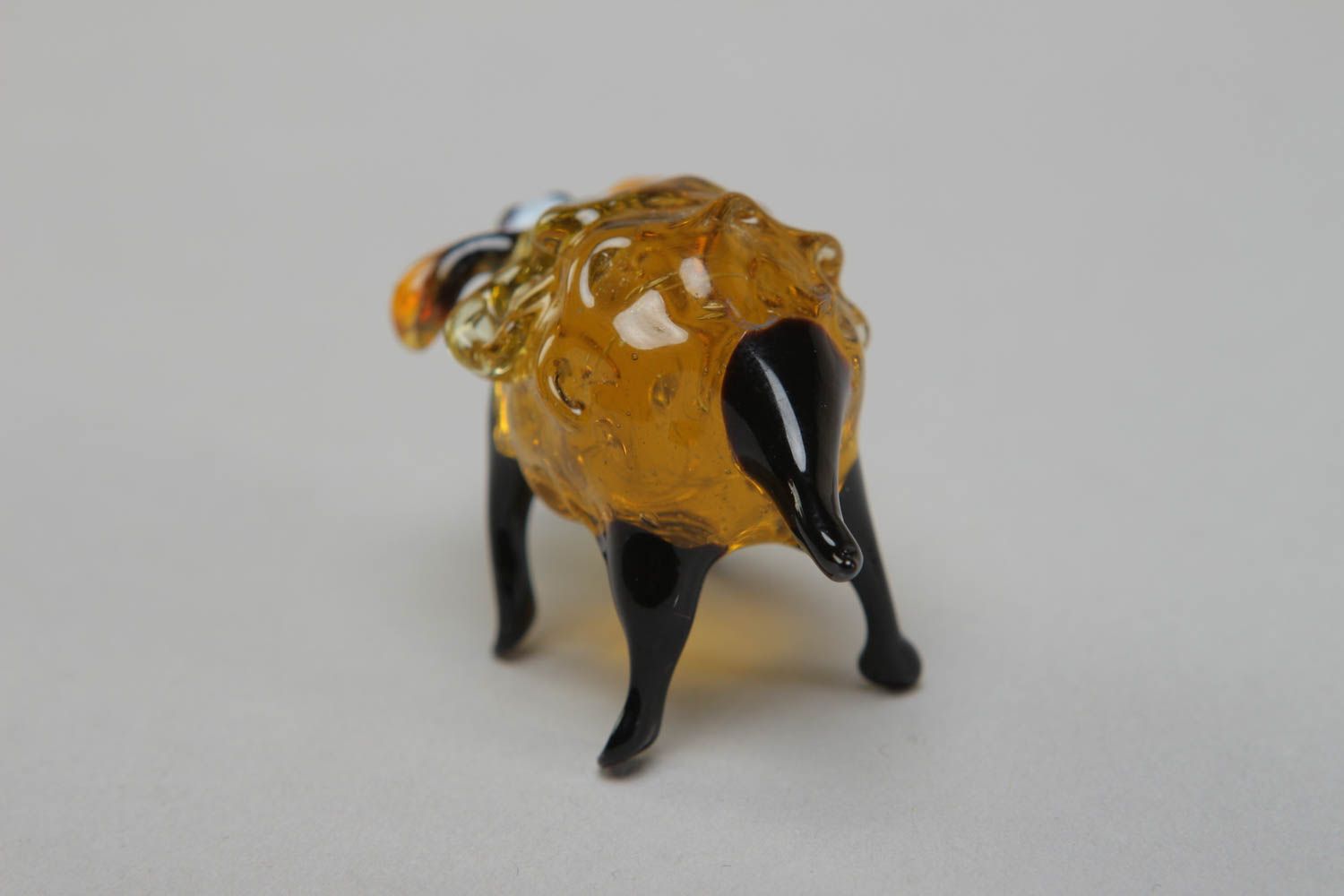 Figurine miniature en verre au chalumeau brune décorative faite main Brebis photo 3