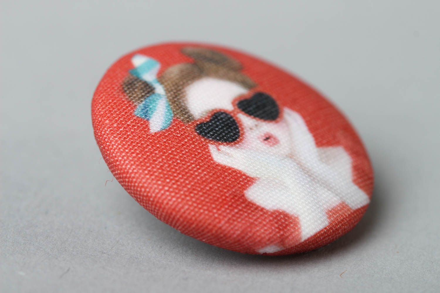 Beautiful handmade buttons stylish plastic button printed fabric button photo 2