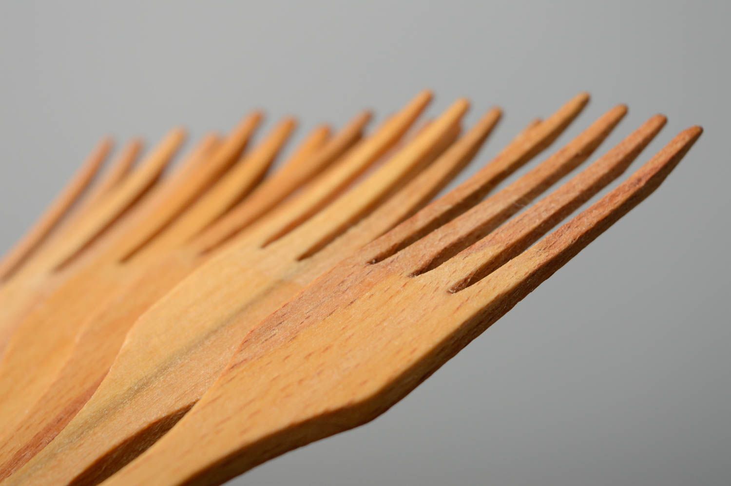 Tenedores de madera 10 piezas artesanales para sartenes utensilios de cocina foto 4