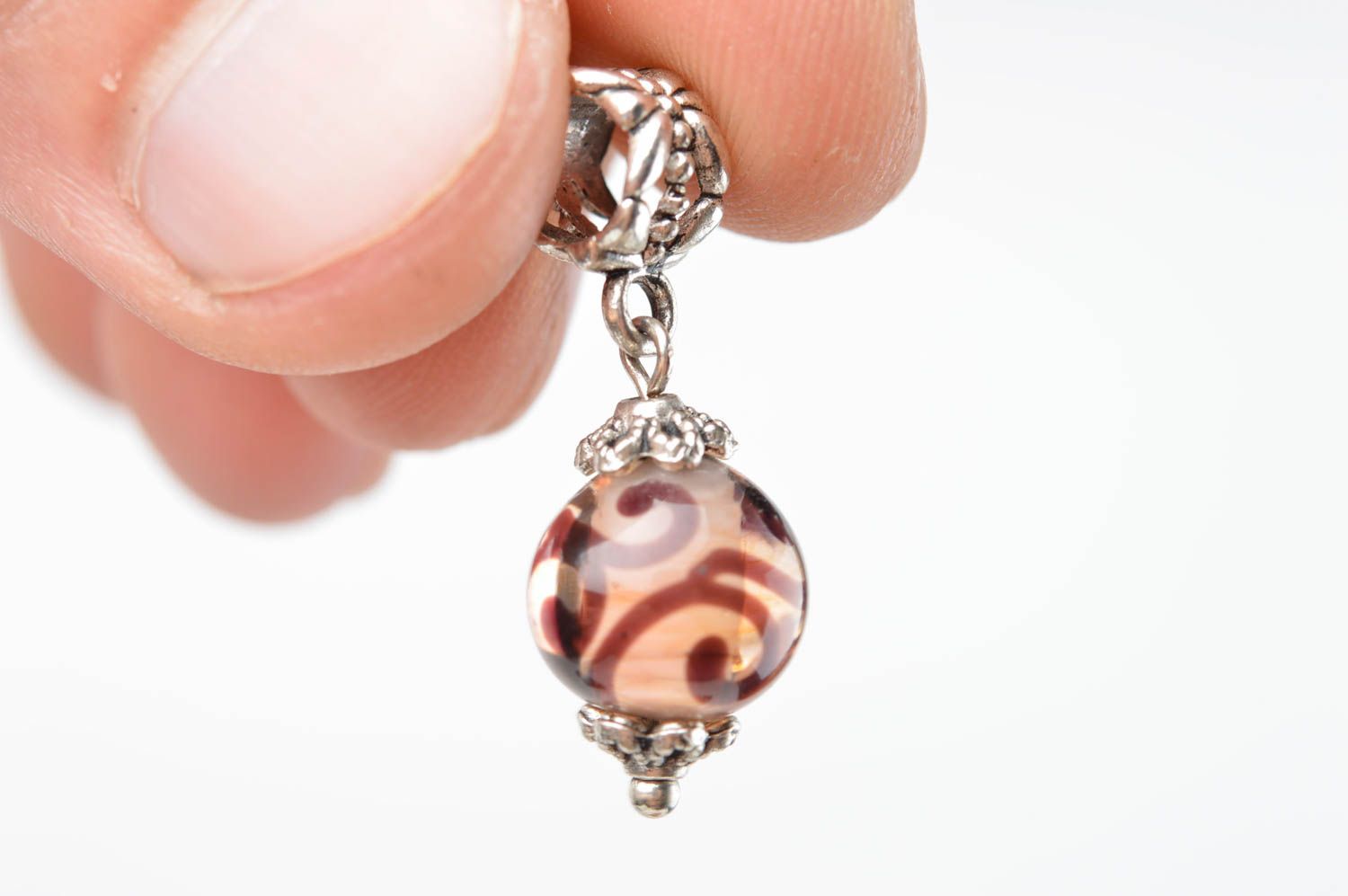 Handmade glass stylish jewelry unusual elegant pendant female pendant photo 5
